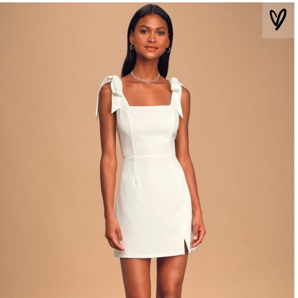 Lulus white tie strap dress